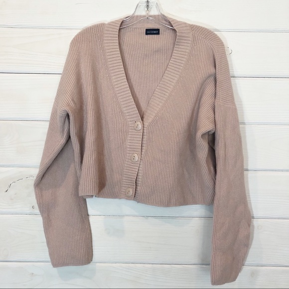 La comet Sweaters - La Comet Crop Cardigan Dusty Pink